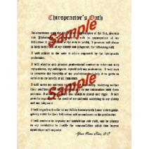 Chiropractic Oath Framed Print on Parchment Paper Image