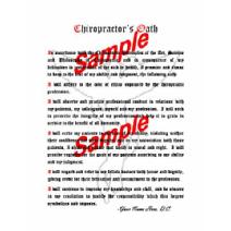 UNFRAMED Chiropractic Oath Print ON WHITE PAPER Image